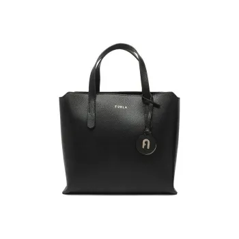 Furla Linda Leather Handbag Small Size Women's Black
