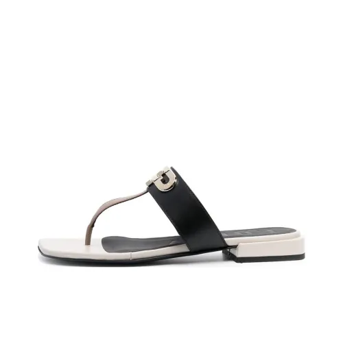 Furla Logo-plaque T-bar Leather Sandals