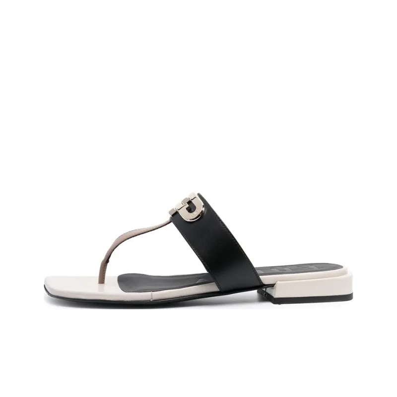 Furla Logo-plaque T-bar Leather Sandals-0