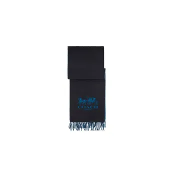 COACH 100% Small Cashmere Scarf Unisex Blue