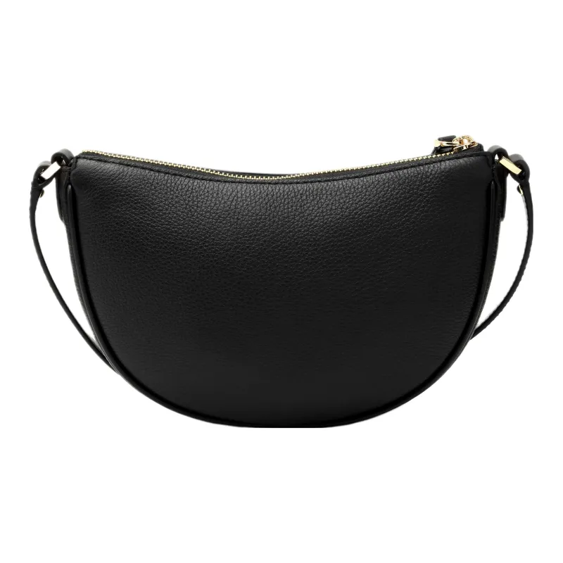 MICHAEL KORS Leather Crescent Moon Crossbody Bag Small Size Women's Black-2