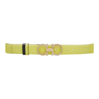 FERRAGAMO Letter Logo Smooth Buckle Women's Yellow Width: 2.5CM