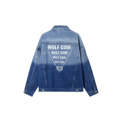 WOLF CODE Denim Jackets Unisex Blue Sky White Cloud