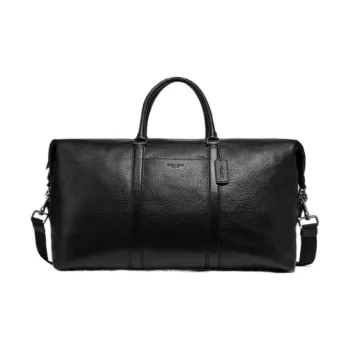 COACH Trekker Pebbled Leather Laptop Bag, Crossbody Bag, Handbag, Travel Bag Large Size Men's Black