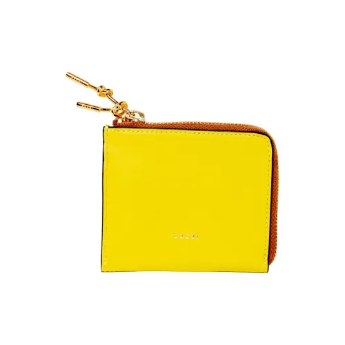 Sacai Wallets Yellow Patchwork Camel