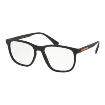 PRADA Acetate Square Eyeglass Frames Men's Black