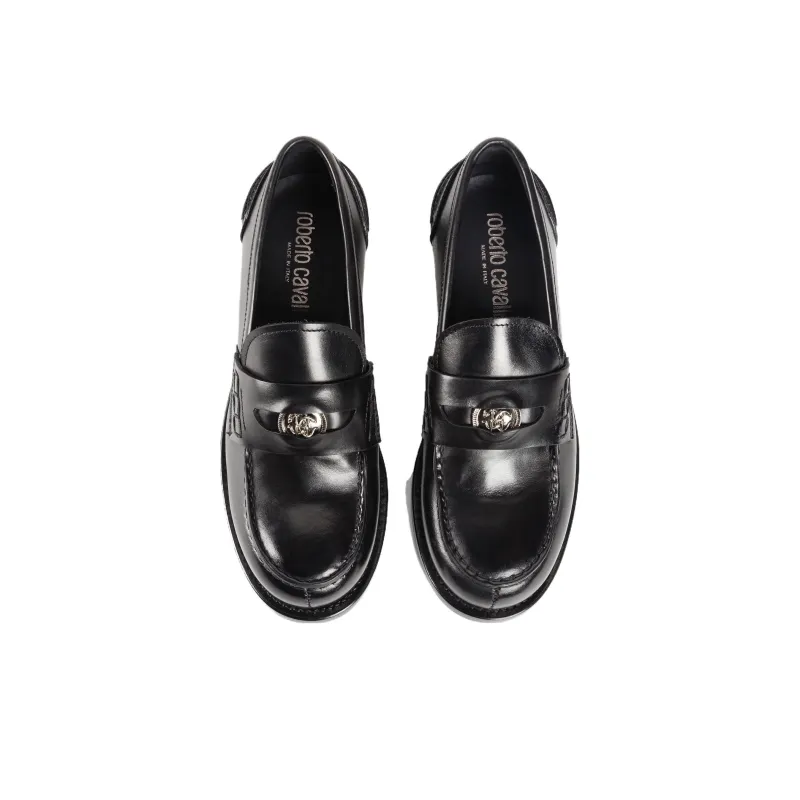 Roberto Cavalli Logo-plaque Leather Loafers-4