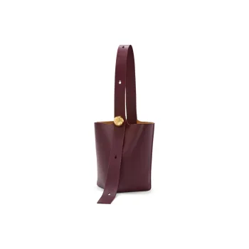 LOEWE Cow Leather Shoulder Bag Crossbody Bag Medium Size Unisex Deep Burgundy Red