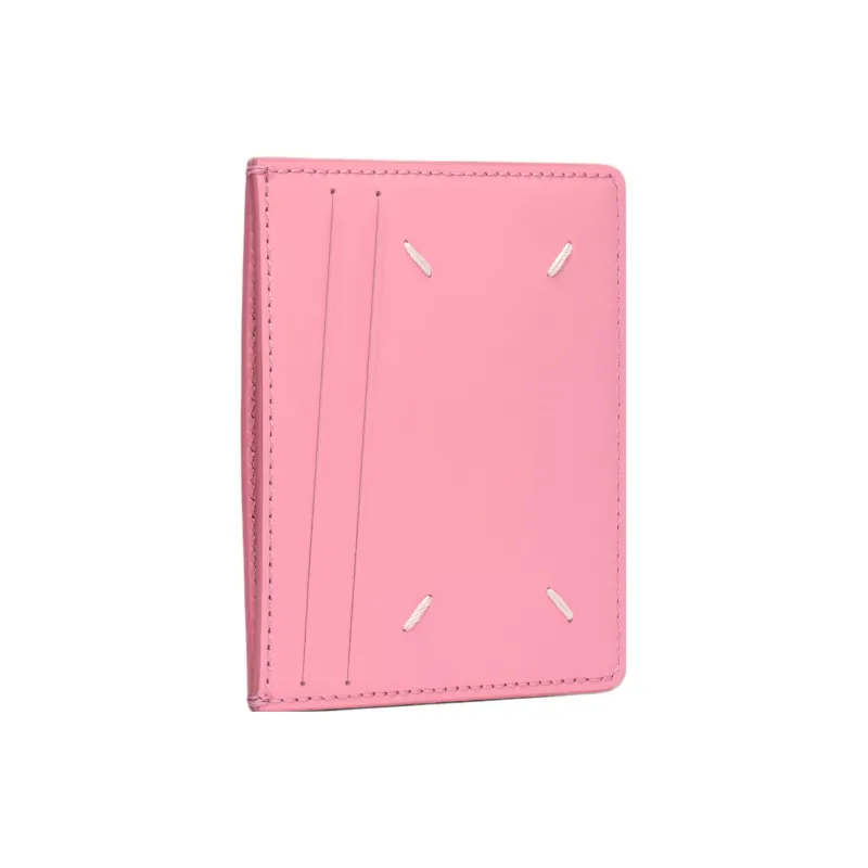 Maison Margiela Grain Cow Leather Card Holder Small Size Women's Pink-0
