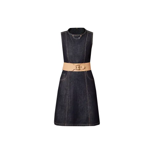 LOUIS VUITTON Sleeveless Dresses Women's Dark Blue