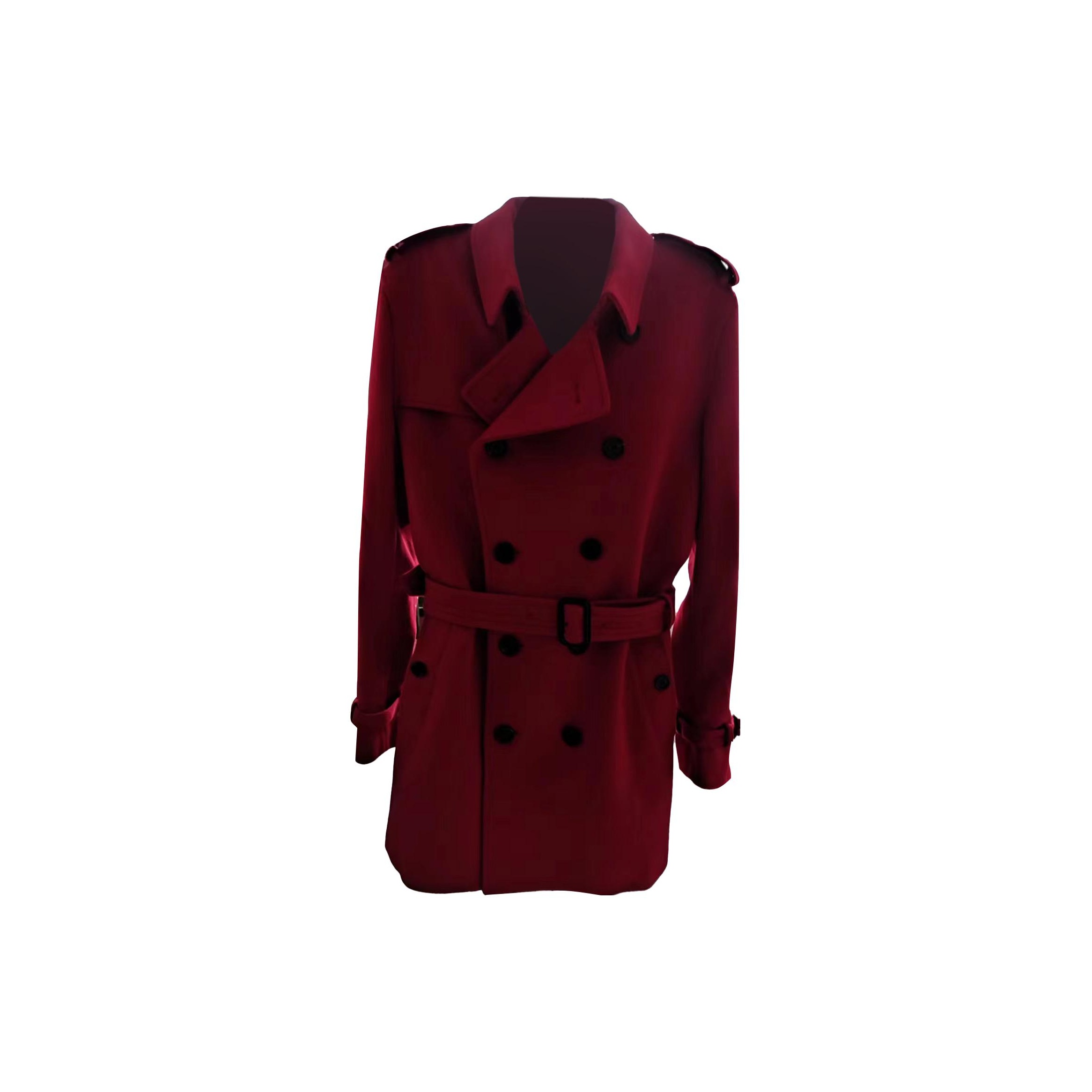 Burberry coat red best sale