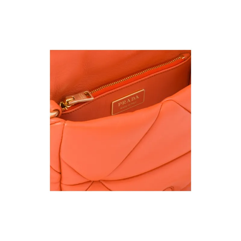 PRADA Leather Portable Crossbody Bag Shoulder Bag Women's Orange-3