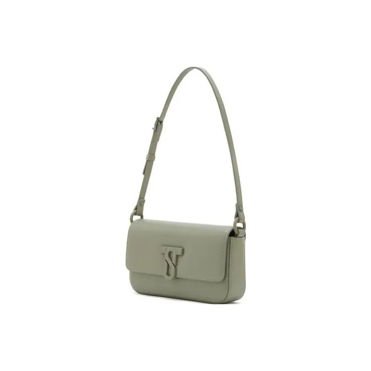 Staccato Cow Leather Shoulder Bag Women's Pink/Ecru/Light Gray Green-13