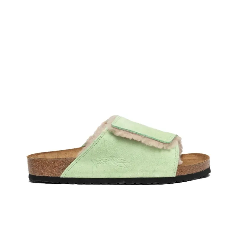 Birkenstock Solana Shearling Slide Stussy Washed Green-1