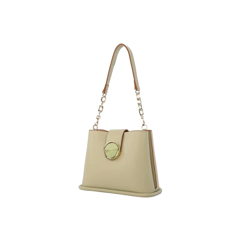 Dubaolu Polyurethane Bucket Bag, Chain Bag, Shoulder Bag Women's Milk Tea/Light Green/Ecru/Black-8