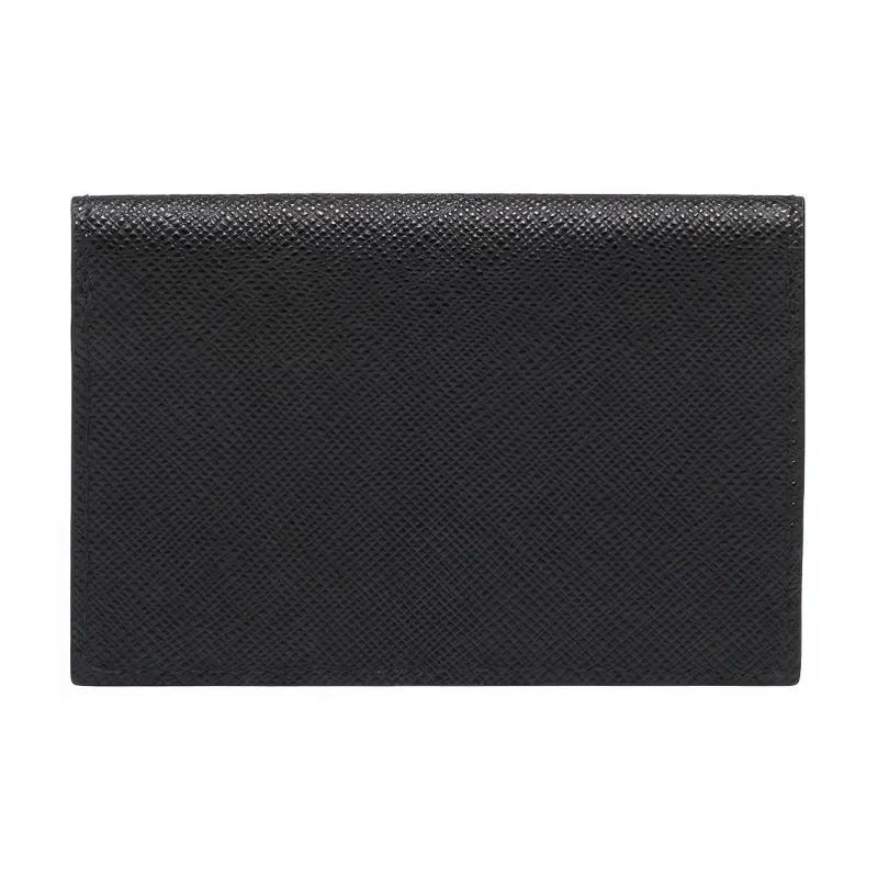 PRADA Saffiano Leather Card Holder Coin Purse Unisex Black-1