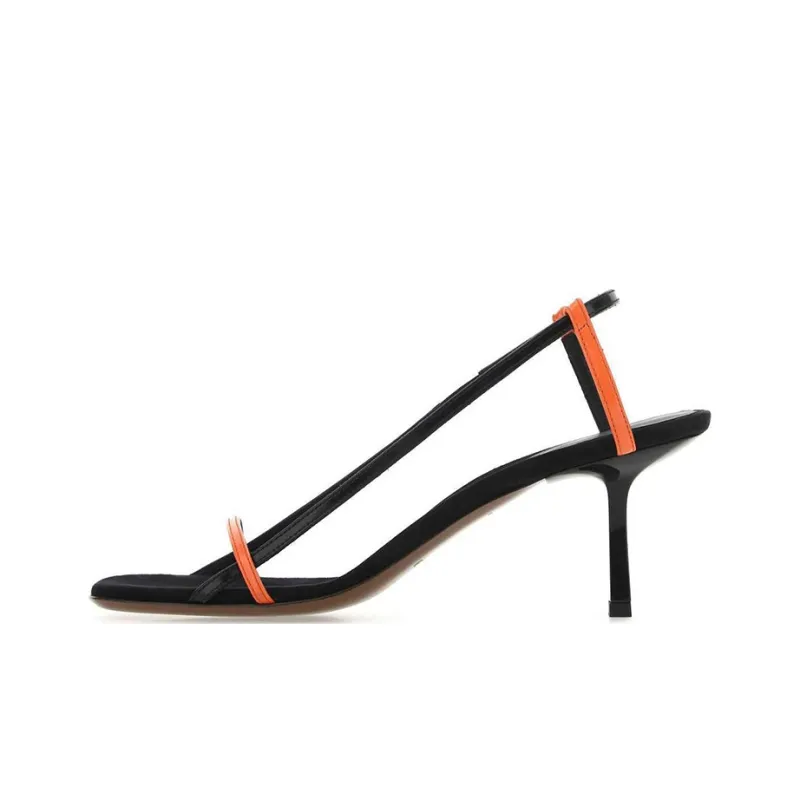 NEOUS One Strap Sandals 6.5cm Women's Black Orange-0