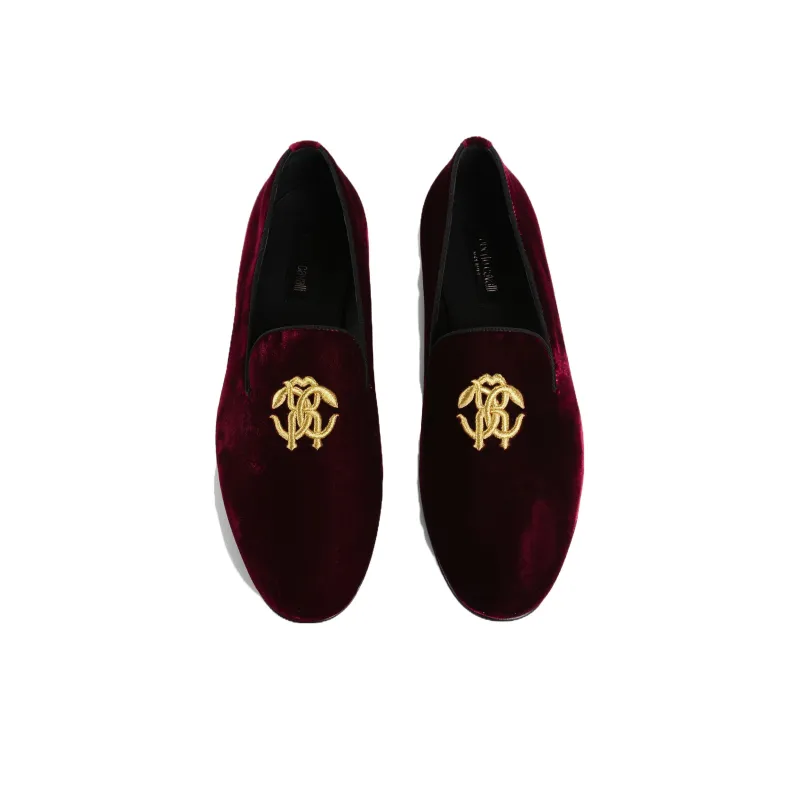 Roberto Cavalli Logo-plaque Velvet-finish Loafers-4