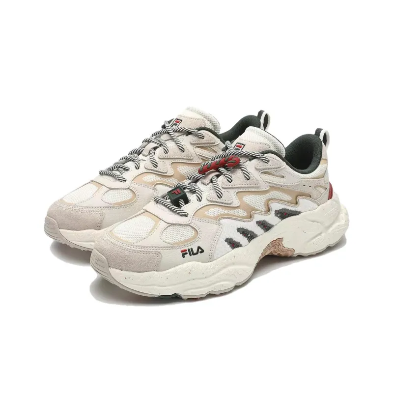 FILA Fern Fern Sneakers XMAS Slip-Resistant Low-Top Chunky Sneakers Men's Beige Green-1