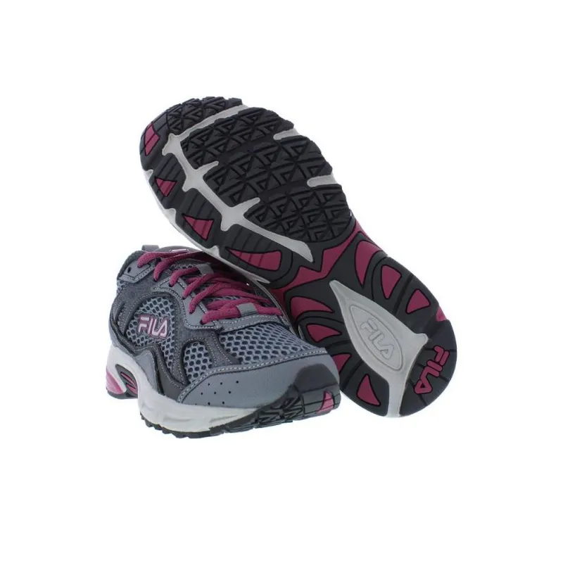FILA Windshift 15 Cushioning Wear Resistant Low Top Running Shoes Women's Gray Red-2