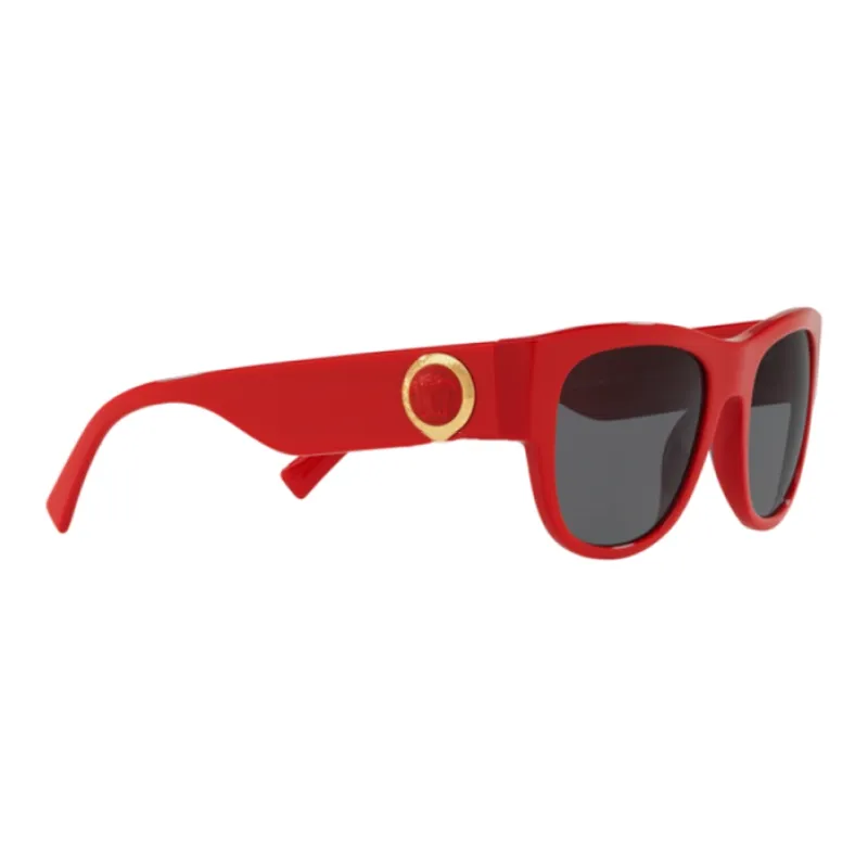 VERSACE Plastic Irregular Shape Sunglasses Men's Red-2