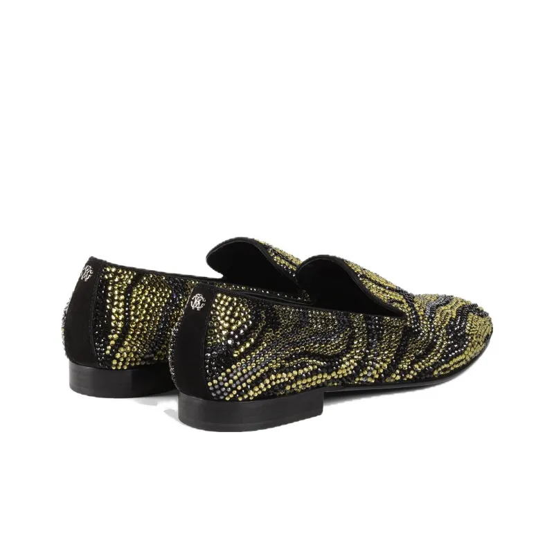 Roberto Cavalli Crystal-embellished Zebra-stripe Slippers-3