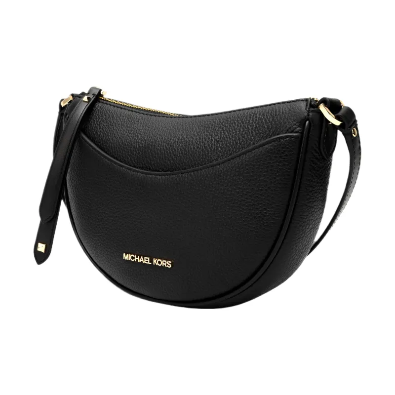 MICHAEL KORS Leather Crescent Moon Crossbody Bag Small Size Women's Black-1