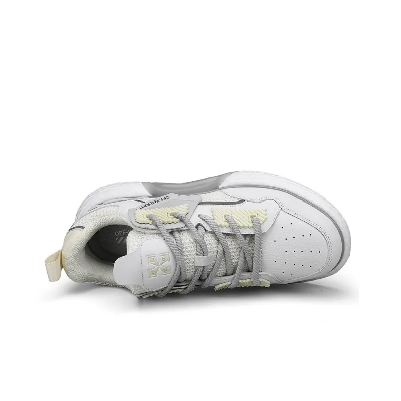 OFF-WIERAH Cushioned Wear-Resistant Breathable Impact-Resistant Height Increasing Mid-Top Casual Shoes Unisex-3