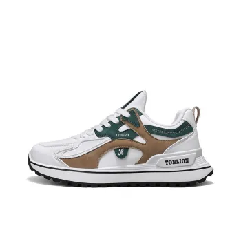 Tonlion Cushioning Anti Slip And Wear Resistant Low Top Casual Shoes Men's White Green