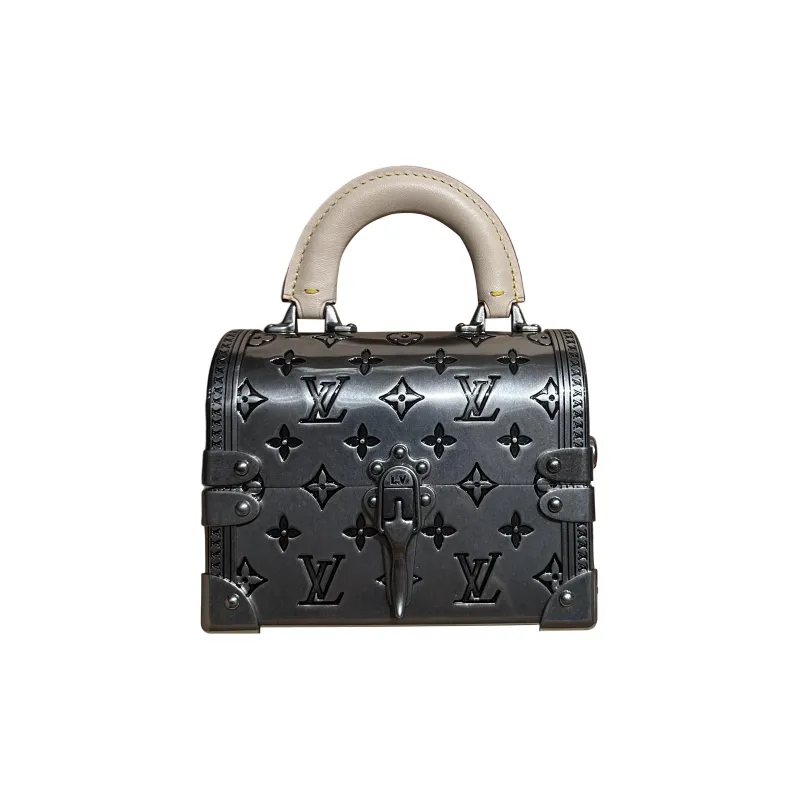 LOUIS VUITTON Cow Leather Handbag Women's Silver-0