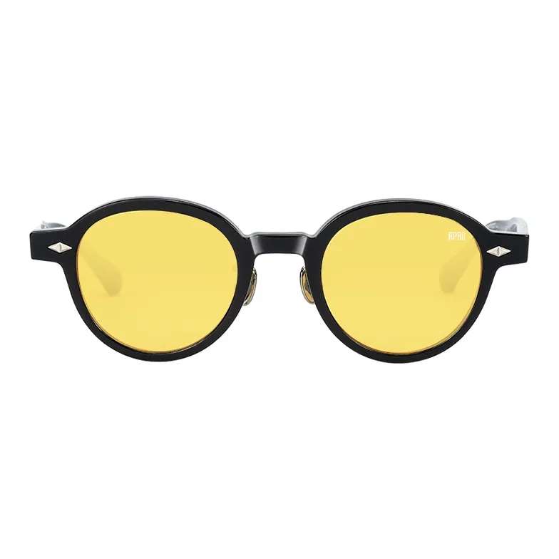 APRIL Plate Frame Round Sunglasses With Polarized Lenses Unisex-56