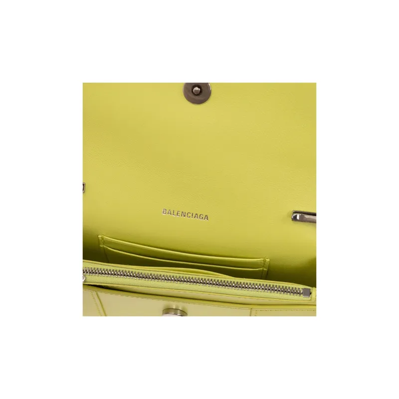 Balenciaga Hourglass Calfskin Shoulder Bag Crossbody Bag Wallet Extra Small Women's Yellow-3