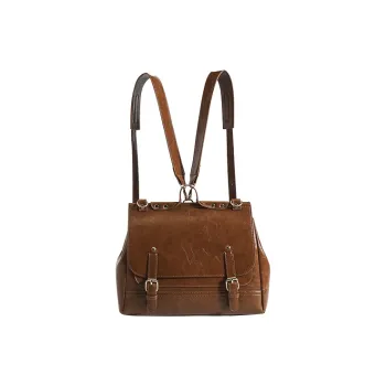 HAWA PU Backpack Large Size Unisex Brown/Black