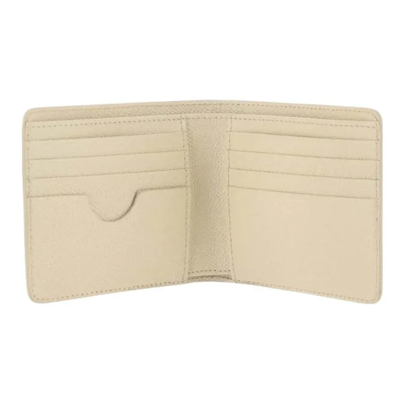 AMIPARIS Grain Cow Leather Wallet Unisex Ivory-2