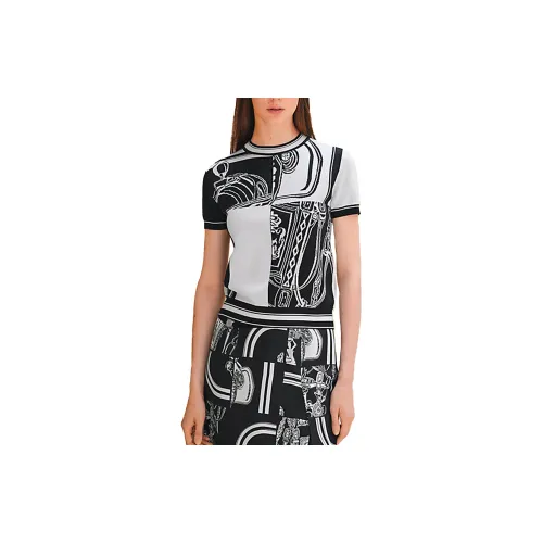 HERMES T-Shirts Women's Black/White