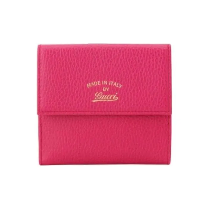 GUCCI Genuine Leather Wallet Women's Rose Red-0