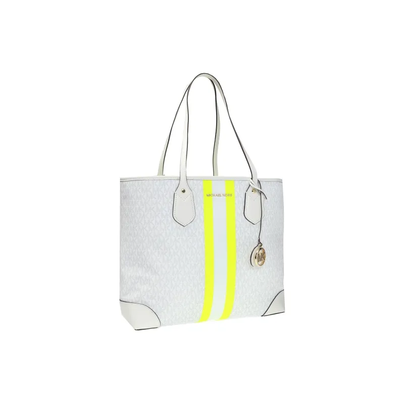 MICHAEL KORS MK Eva Coated Canvas Tote Bag, Shopping Bag, Tote Handbag Tubas Women's White & Green-1