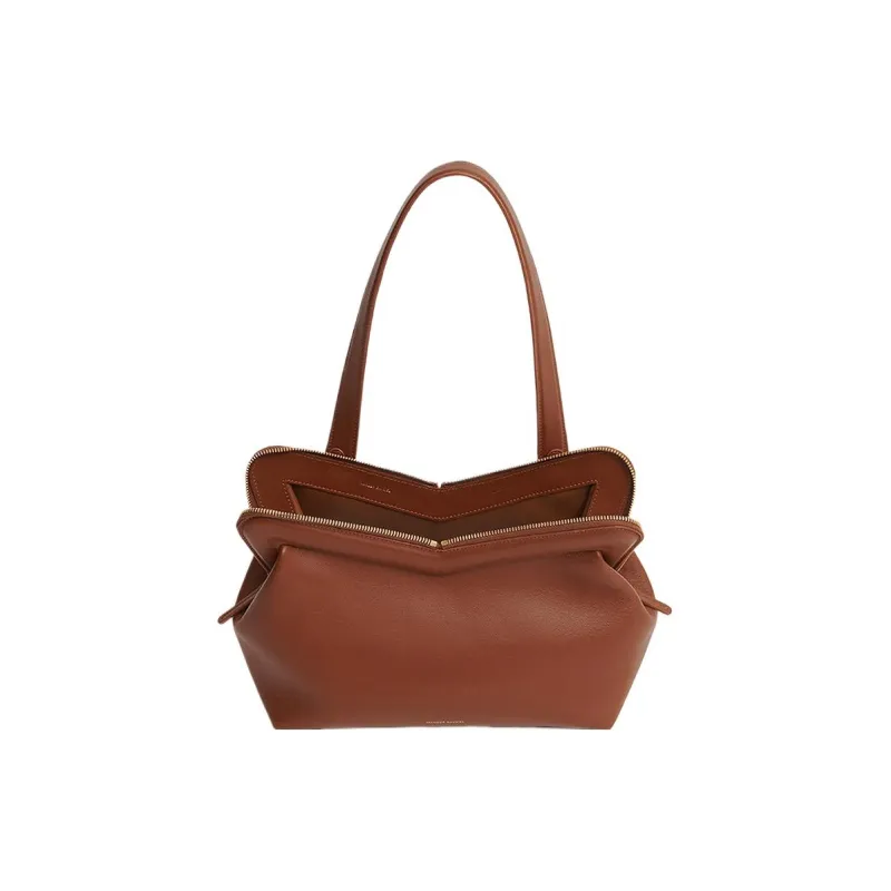 MANSUR GAVRIEL Smooth Calf Leather Crossbody Handheld Shoulder Bags Women's Camel-2