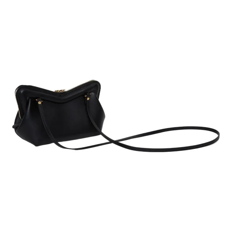 MANSUR GAVRIEL Smooth Calf Leather Crossbody Bag Shoulder Bag Women's Black/Flame-3