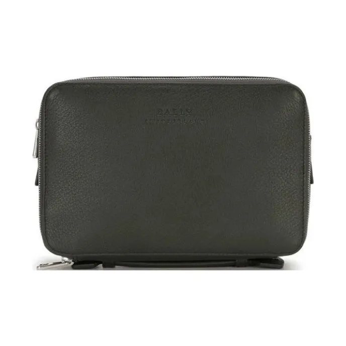 BALLY Genuine Leather Wallet Men's Dark Green-2