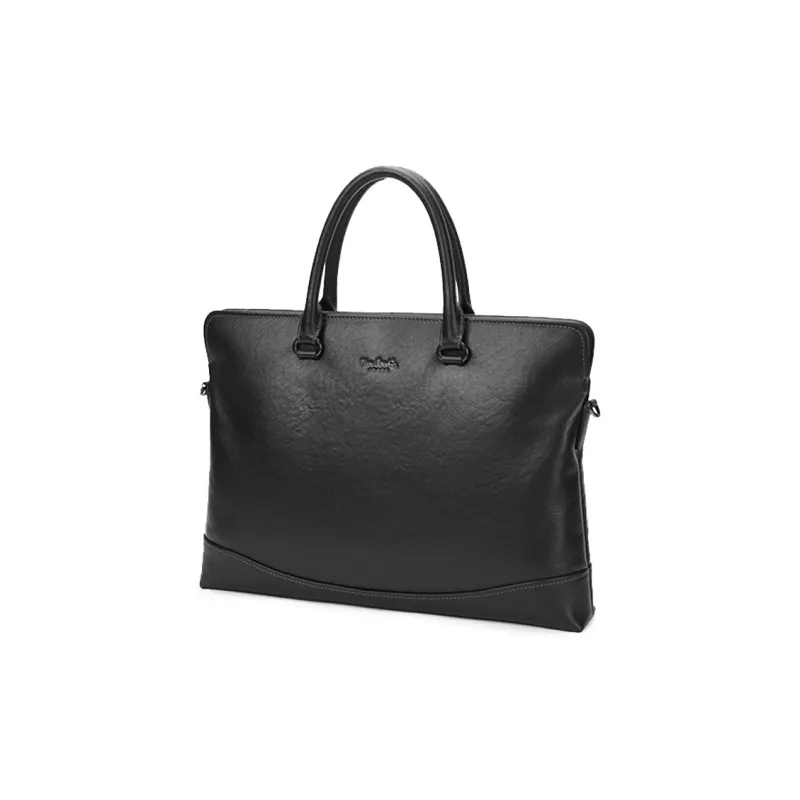 PIERRE CARDIN Cow Leather Laptop Bags Briefcases Regular Men's Black-3