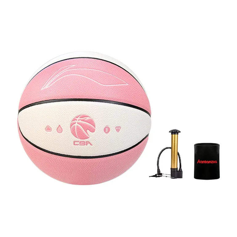 LiNing PU Basketball Pink White Size 7 Training Unisex-28