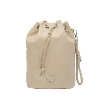 PRADA Fabric Bucket Bags Handbags Women's Desert Beige