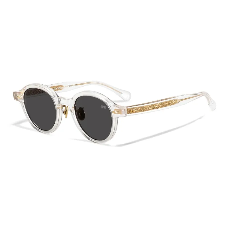 APRIL Plate Frame Round Sunglasses With Polarized Lenses Unisex-22