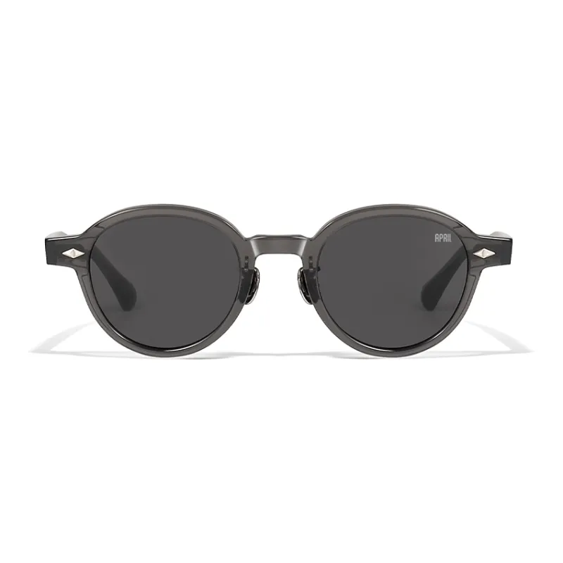 APRIL Plate Frame Round Sunglasses With Polarized Lenses Unisex-18