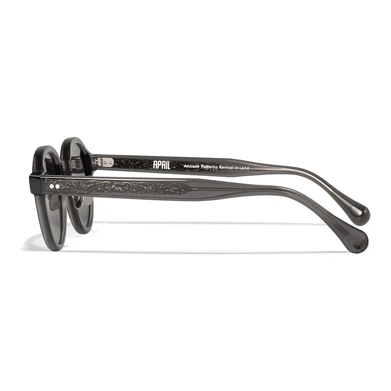 APRIL Plate Frame Round Sunglasses With Polarized Lenses Unisex-20
