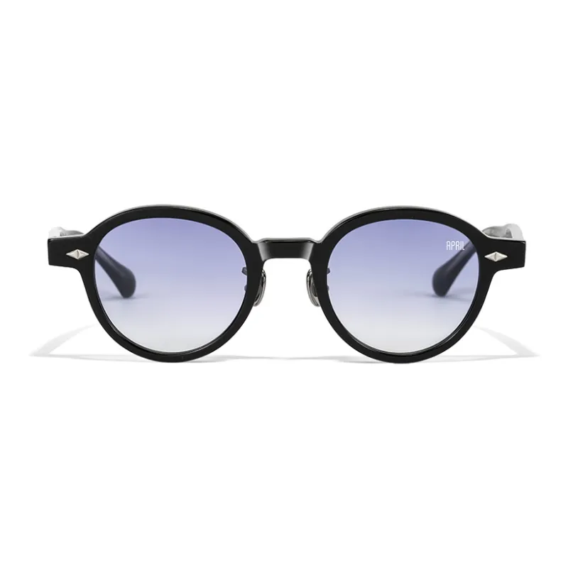 APRIL Plate Frame Round Sunglasses With Polarized Lenses Unisex-33
