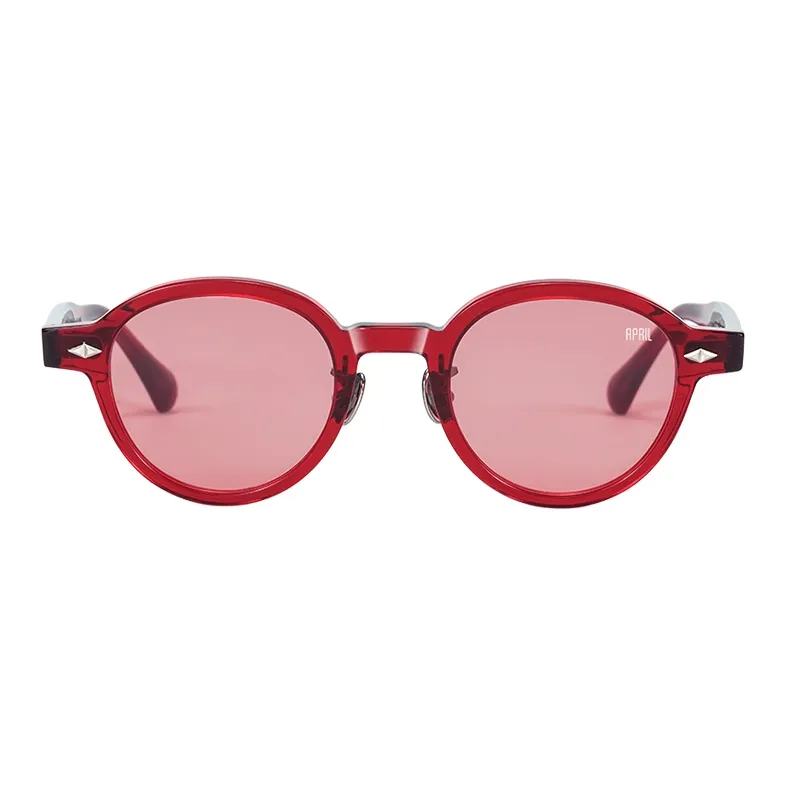 APRIL Plate Frame Round Sunglasses With Polarized Lenses Unisex-31