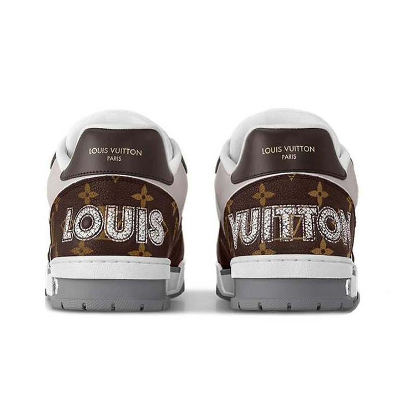 LOUIS VUITTON LV Trainer Brown Beige White - POIZON