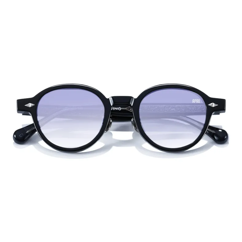 APRIL Plate Frame Round Sunglasses With Polarized Lenses Unisex-34